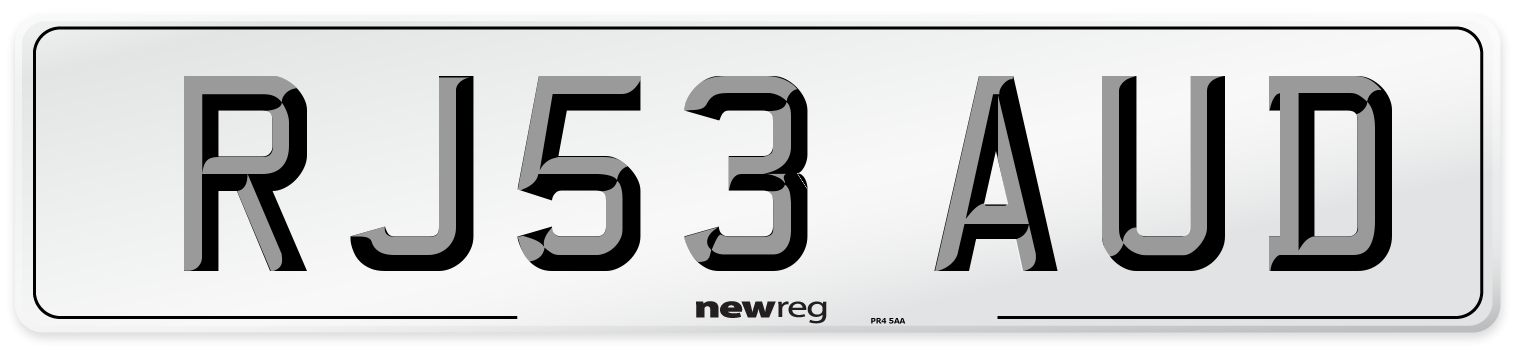 RJ53 AUD Number Plate from New Reg